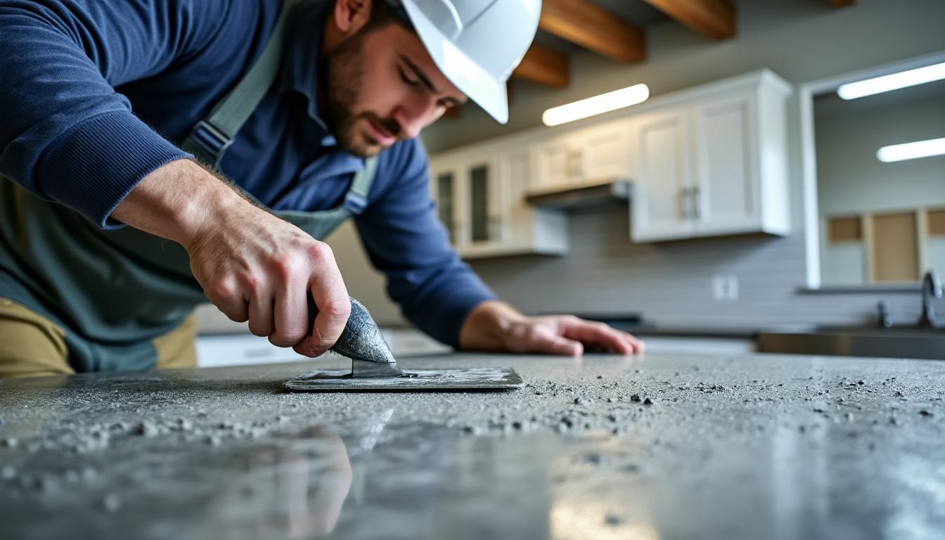 découvrez notre guide complet pour réussir la pose de votre plan de travail en béton ciré, alliant esthétisme et durabilité facilement.