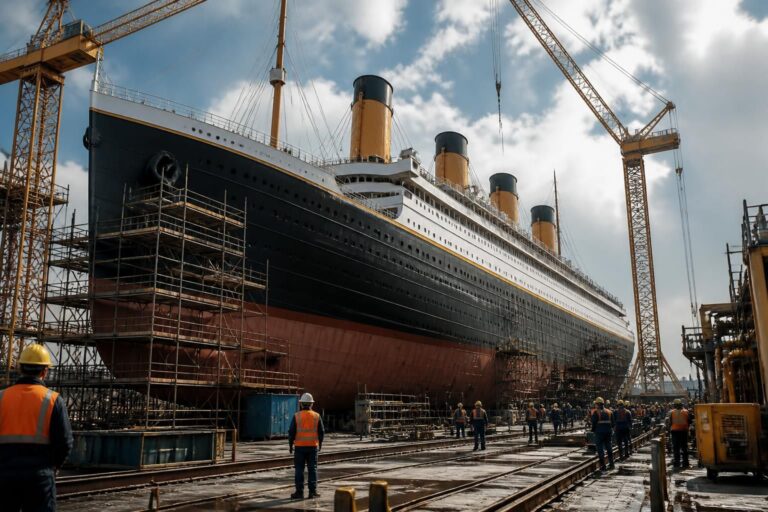 découvrez des photos exclusives de la construction du titanic 2, prévue pour 2026, révélant les coulisses de ce projet maritime d'envergure.